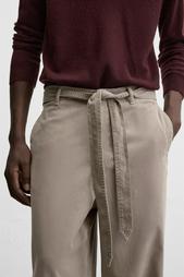 TEXTURED TROUSERS WITH BELT