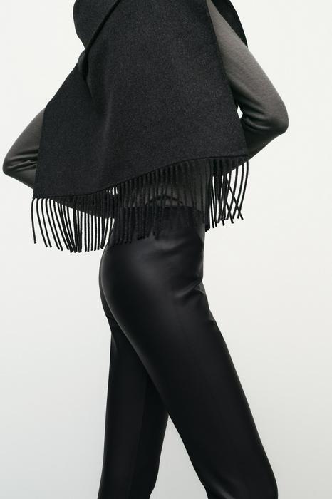 ASYMMETRIC FRINGED WOOL CAPE