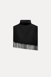 ASYMMETRIC FRINGED WOOL CAPE