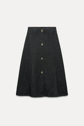 SOFT BUTTON MIDI SKIRT