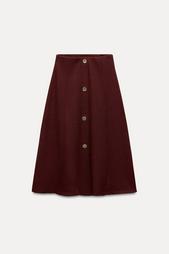 SOFT BUTTON MIDI SKIRT