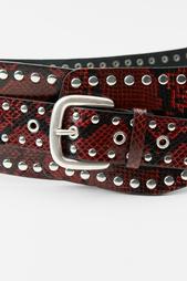 STUDDED ANIMAL PRINT LEATHER CORSET BELT