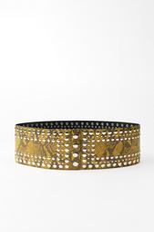 ANIMAL PRINT STUDDED LEATHER SASH BELT