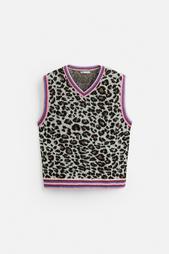 ANIMAL JACQUARD KNIT VEST