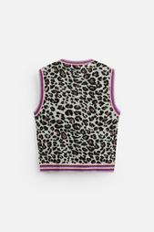 ANIMAL JACQUARD KNIT VEST