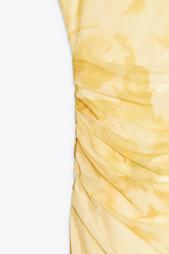 PRINTED TULLE MIDI DRESS