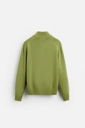 HIGH NECK QUARTER-ZIP SWEATER