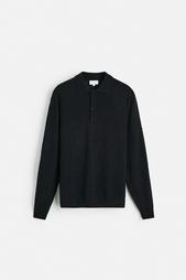 COTTON-WOOL KNIT POLO SHIRT