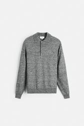 COTTON-WOOL KNIT POLO SHIRT