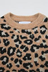 ANIMAL PRINT KNIT SWEATER