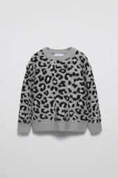 ANIMAL PRINT KNIT SWEATER