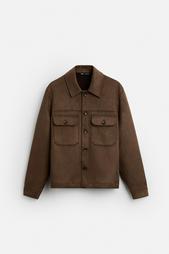 FAUX SUEDE OVERSHIRT