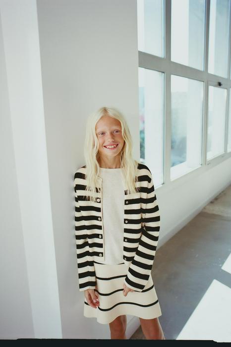 STRIPED KNIT CARDIGAN WITH BUTTONS