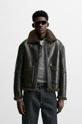 DOUBLE-FACED LEATHER EFFECT JACKET