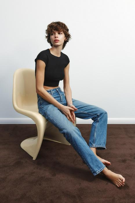 COTTON MODAL CROPPED T-SHIRT