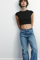 COTTON MODAL CROPPED T-SHIRT