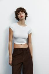 COTTON MODAL CROPPED T-SHIRT