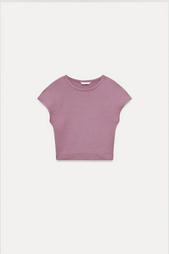 COTTON MODAL CROPPED T-SHIRT