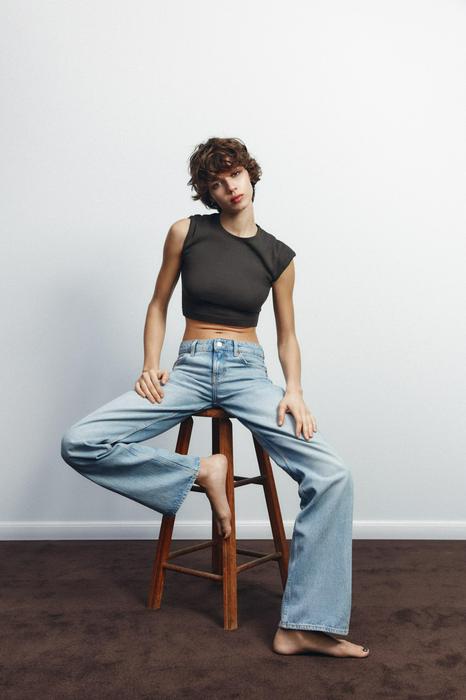 COTTON MODAL CROPPED T-SHIRT