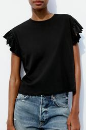 COTTON T-SHIRT WITH RUFFLES