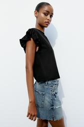 COTTON T-SHIRT WITH RUFFLES