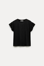 COTTON T-SHIRT WITH RUFFLES