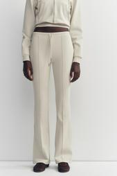 STITCHED INTERLOCK BELL BOTTOM TROUSERS