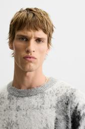 BRUSHED TEXTURED JACQUARD SWEATER