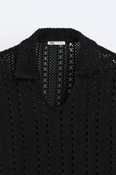 CROCHET KNIT POLO SHIRT