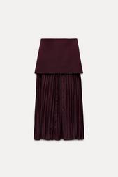 COMBINED PLEATED KNIT SKIRT