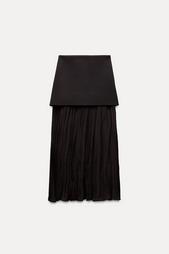 COMBINED PLEATED KNIT SKIRT