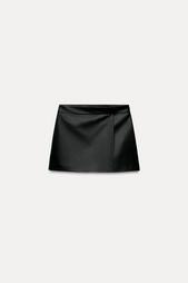 FAUX LEATHER SKORT