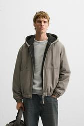 JACKET WITH CONTRASTING HOOD