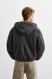 JACKET WITH CONTRASTING HOOD