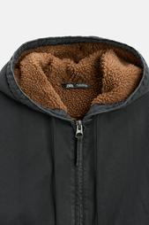 JACKET WITH CONTRASTING HOOD