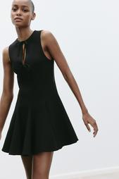SHORT DRESS WITH BOWS AND GODET HEM