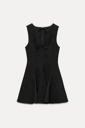 SHORT DRESS WITH BOWS AND GODET HEM