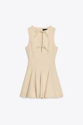 SHORT DRESS WITH BOWS AND GODET HEM