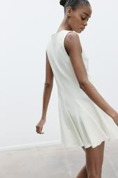 SHORT DRESS WITH BOWS AND GODET HEM