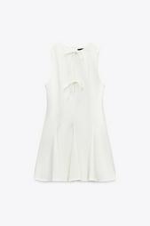 SHORT DRESS WITH BOWS AND GODET HEM