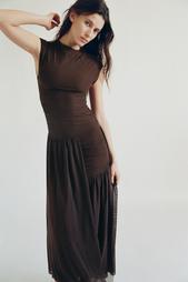 CONTRAST BALLOON TULLE DRESS
