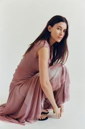 GATHERED TULLE DRESS