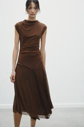 GATHERED TULLE DRESS