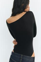 ASYMMETRIC RUCHED BODYSUIT