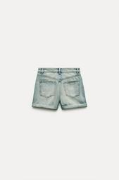 TRF HIGH-RISE MOM FIT DENIM BERMUDA SHORTS