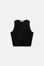 BUTTONED KNIT VEST TOP