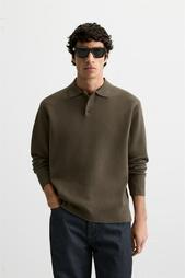 VISCOSE BLEND KNIT POLO SHIRT