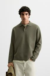 VISCOSE BLEND KNIT POLO SHIRT