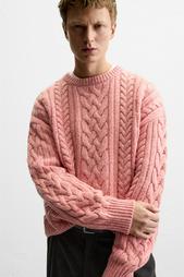 WOOL CABLE-KNIT SWEATER