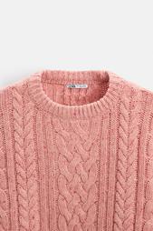 WOOL CABLE-KNIT SWEATER